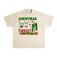 Sandshell Christmas Begins With Christ Urban Heavy Tee - Bettercallsaul