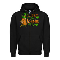 Black lucky i'm gnome it St. Patricks Day Zipper Hoodie - FaDigitalArtStudio