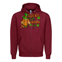 Burgundy lucky i'm gnome it St. Patricks Day Zipper Hoodie - FaDigitalArtStudio