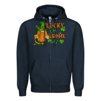Navy lucky i'm gnome it St. Patricks Day Zipper Hoodie - FaDigitalArtStudio