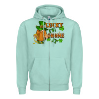 Seafoam lucky i'm gnome it St. Patricks Day Zipper Hoodie - FaDigitalArtStudio