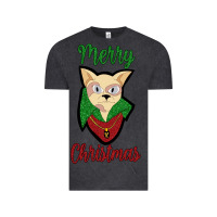 Vintage Black Merry Christmas Cat Vintage Tee - Bettercallsaul