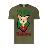 Vintage Olive Merry Christmas Cat Vintage Tee - Bettercallsaul