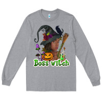 Heather Grey Boss witch afro Long Sleeve Tee - NancyCooperArtShop