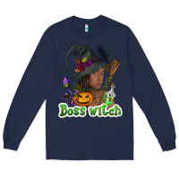 Navy Boss witch afro Long Sleeve Tee - NancyCooperArtShop