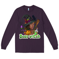 Plum Boss witch afro Long Sleeve Tee - NancyCooperArtShop