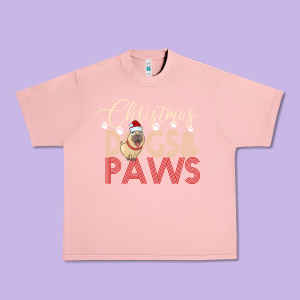 Christmas Dogs Paws Urban Heavy Tee Designed By Bettercallsaul