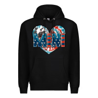 Black American mini heart 4th of july Premium Hoodie - FaDigitalArtStudio