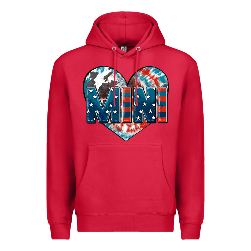 American Mini Heart 4th Of July Premium Hoodie by FaDigitalArtStudio | Teevron