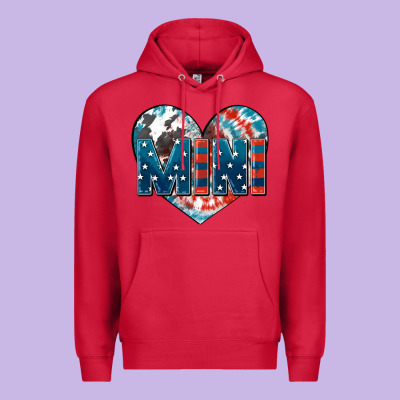 American Mini Heart 4th Of July Premium Hoodie Designed By Fadigitalartstudio