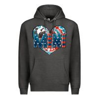 Charcoal Heather American mini heart 4th of july Premium Hoodie - FaDigitalArtStudio