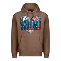 Chestnut American mini heart 4th of july Premium Hoodie - FaDigitalArtStudio
