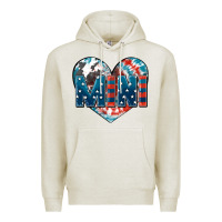 Oatmeal Heather American mini heart 4th of july Premium Hoodie - FaDigitalArtStudio