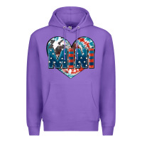 Purple American mini heart 4th of july Premium Hoodie - FaDigitalArtStudio