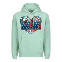 Seafoam American mini heart 4th of july Premium Hoodie - FaDigitalArtStudio