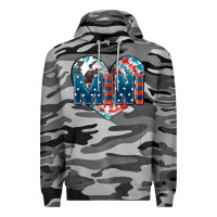 Slate Camo American mini heart 4th of july Premium Hoodie - FaDigitalArtStudio