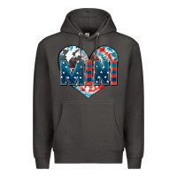Smoke American mini heart 4th of july Premium Hoodie - FaDigitalArtStudio