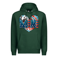 Sports Green American mini heart 4th of july Premium Hoodie - FaDigitalArtStudio
