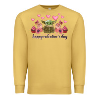 Antique Gold happy valentines day yoda Premium Sweatshirt - CowhideDigitalArt