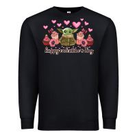 Black happy valentines day yoda Premium Sweatshirt - CowhideDigitalArt