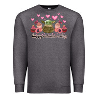 Charcoal Heather happy valentines day yoda Premium Sweatshirt - CowhideDigitalArt