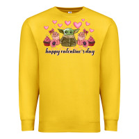 Lemon happy valentines day yoda Premium Sweatshirt - CowhideDigitalArt