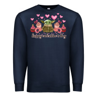 Navy happy valentines day yoda Premium Sweatshirt - CowhideDigitalArt