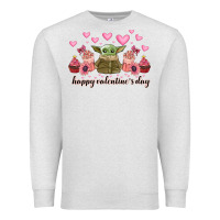 Oatmeal Heather happy valentines day yoda Premium Sweatshirt - CowhideDigitalArt