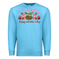 Ocean Blue happy valentines day yoda Premium Sweatshirt - CowhideDigitalArt