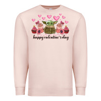 Pale Pink happy valentines day yoda Premium Sweatshirt - CowhideDigitalArt