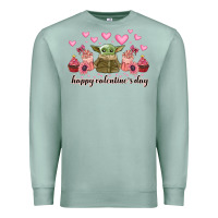 Seafoam happy valentines day yoda Premium Sweatshirt - CowhideDigitalArt