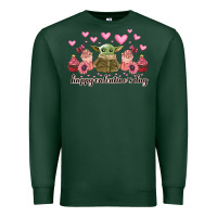 Sports Green happy valentines day yoda Premium Sweatshirt - CowhideDigitalArt
