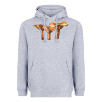 Heather Grey Lactarius Rufus Mushroom Illustrations Heavyweight Hoodie - LillyAllenDesigns