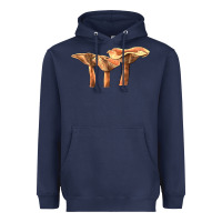 Navy Lactarius Rufus Mushroom Illustrations Heavyweight Hoodie - LillyAllenDesigns