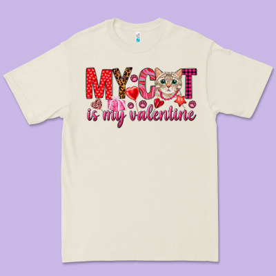 My Cat Is My Valentine Premium Tee Designed By Nancycooperartshop