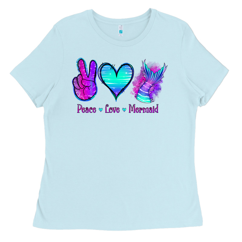 Peace Love Mermaid Ladies Tee by Jasminsmagicworld | Teevron