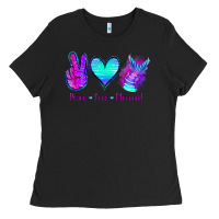 Black Peace Love Mermaid Ladies Tee - Jasminsmagicworld