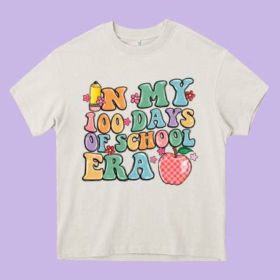 In My 100 Days Of School Era Heavy Core Tee Designed By Maliassmallbusiness