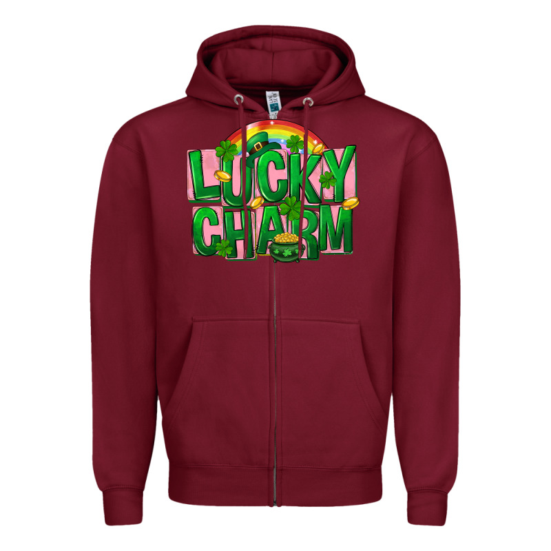 St. Patrick's Day Lucky Charm Zipper Hoodie by FaDigitalArtStudio | Teevron