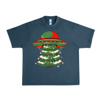 Midnight Navy Ufo Christmas Pine Tree Urban Heavy Tee - Bettercallsaul