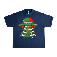 Navy Ufo Christmas Pine Tree Urban Heavy Tee - Bettercallsaul