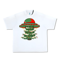 White Ufo Christmas Pine Tree Urban Heavy Tee - Bettercallsaul