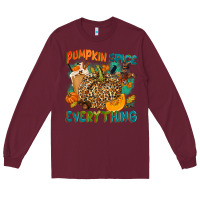 Burgundy Pumpkin spice everything Long Sleeve Tee - NancyCooperArtShop