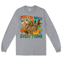 Heather Grey Pumpkin spice everything Long Sleeve Tee - NancyCooperArtShop