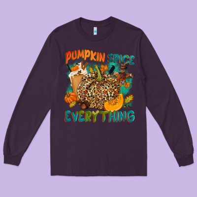 Pumpkin Spice Everything Long Sleeve Tee Designed By Nancycooperartshop