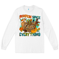 White Pumpkin spice everything Long Sleeve Tee - NancyCooperArtShop