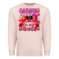 Pale Pink Gaming is My Valentine Premium Sweatshirt - CowhideDigitalArt