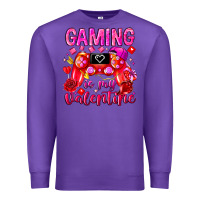 Purple Gaming is My Valentine Premium Sweatshirt - CowhideDigitalArt