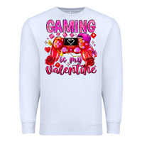 White Gaming is My Valentine Premium Sweatshirt - CowhideDigitalArt