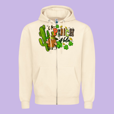 Un Pinch Able St. Patrick's Zipper Hoodie Designed By Fadigitalartstudio